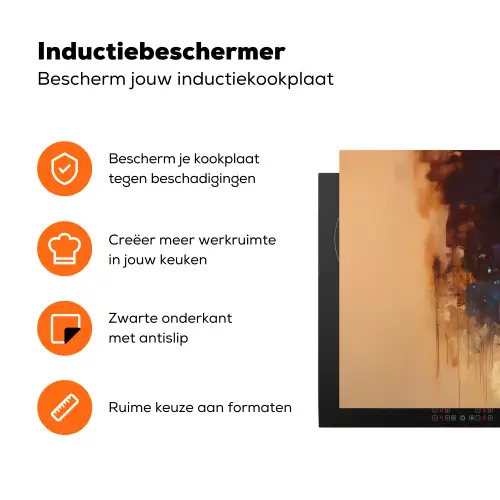 Giraf - Bruin - Abstract - Geschilderd Inductie beschermer vinyl 3mm klein -zzzzzzz-td-ups