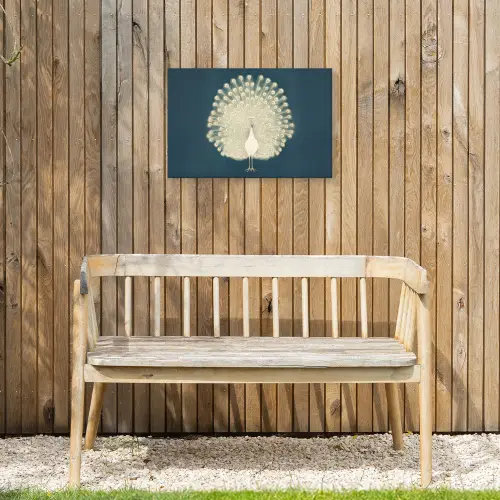 Vogel - Blauw - Vintage Tuinposter op houten frame 2 cm dik klein -sfeer4