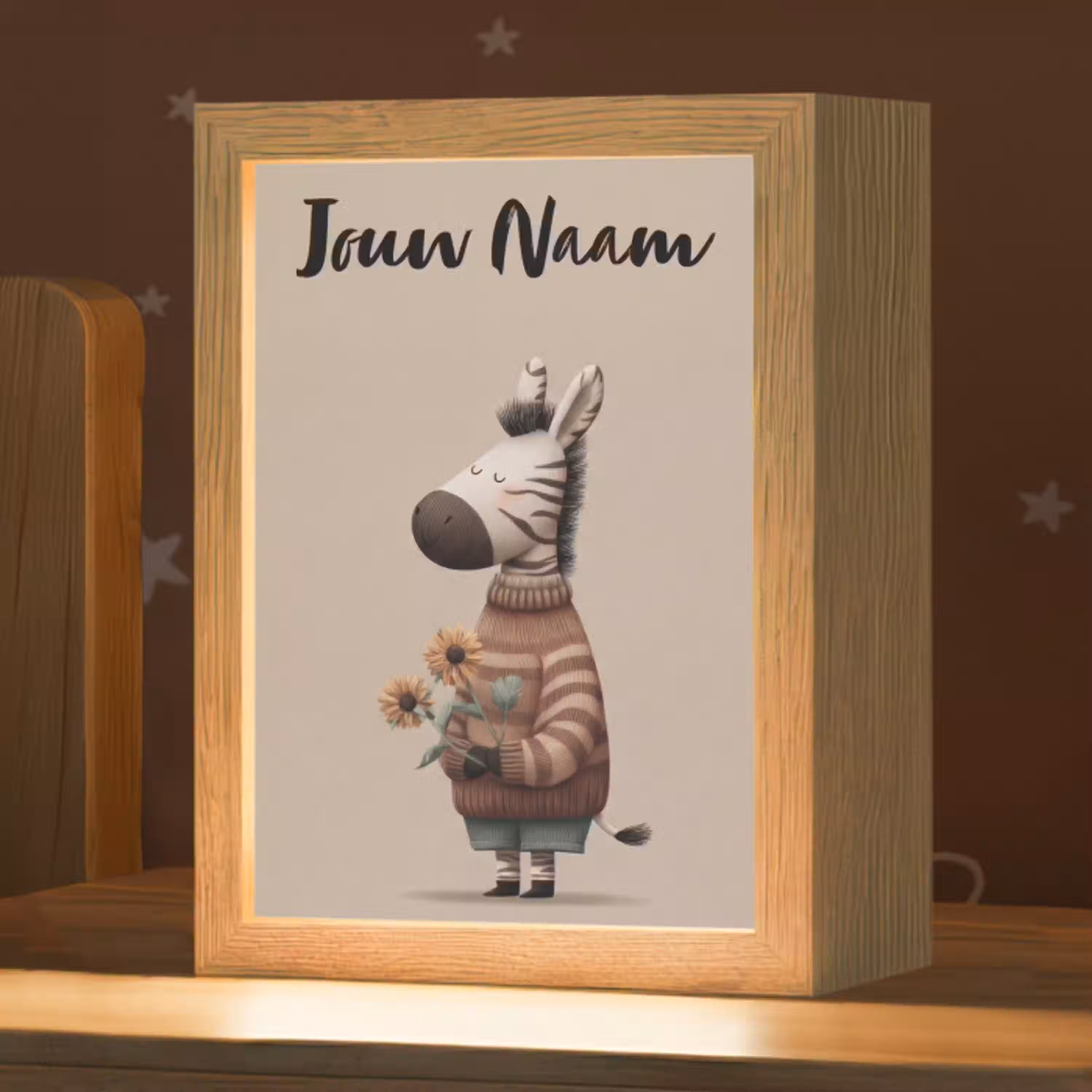 Zebra - Zonnebloemen - Warm Light Box met kabel (Kinderlampje) klein -zzz_3d_website