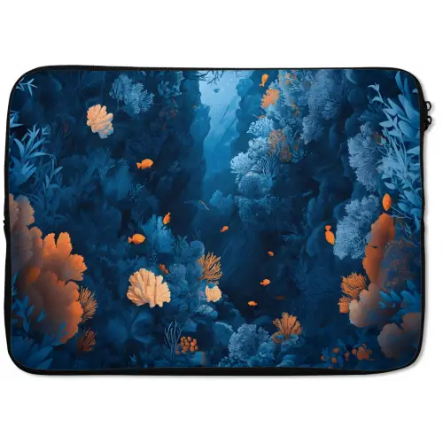 Koraalrif - Vissen - Oceaan - Blauw laptophoes neopreen klein -zkaufland3dotto