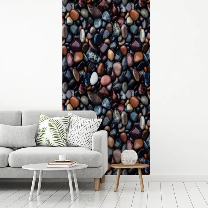 Donker - Kiezels - Glans fotobehang vinyl groot 64 -woonkamer