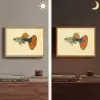 Vis - illustratie - Stippen - Oranje Light Box met batterij (Wandlamp) middel -sfeer3