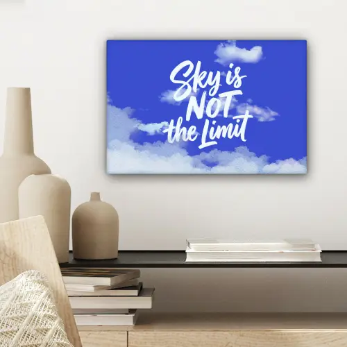 Sky is not the limit - Blauwe lucht - Wolken canvas 2cm klein -sfeer6