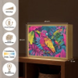 Papegaai - Tropisch - Jungle - Kleurrijk Light Box met batterij (Wandlamp) middel -USP_websiteoverzichtDE