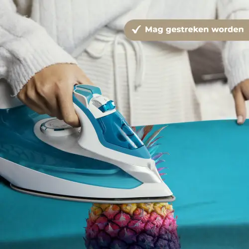 Ananas - Regenboog - Blauw - Popart Wandkleed katoen klein -sfeer9