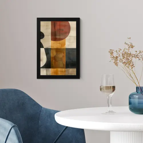 Modern - Kunst - Beige - Industrieel fotolijst zwart zonder passe partout klein -sfeer4