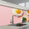 Eieren - Bloem - Roze keuken achterwand 2 middel -3d_schuin