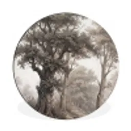 Natuur - Bos - Eik Wandcirkel aluminium klein -3d