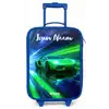 Sportauto - Groen - Snelheidslijnen - Neon Kinderkoffer - Blauw klein -zz3dotto