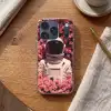 Bloemen - Roze - Astronaut Telefoonhoesje iPhone 17 Pro klein -sfeer1