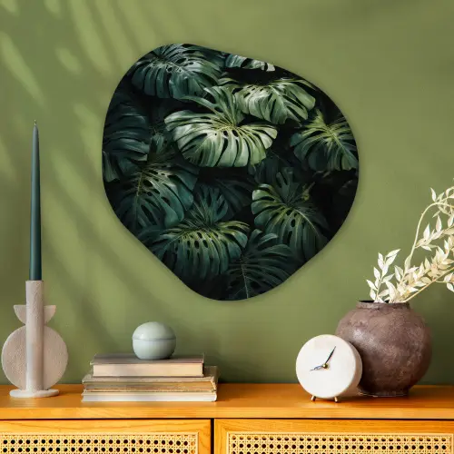 Plant - Monstera - Lichtinval Wandcirkel Organisch Plexiglas middel -sfeer2
