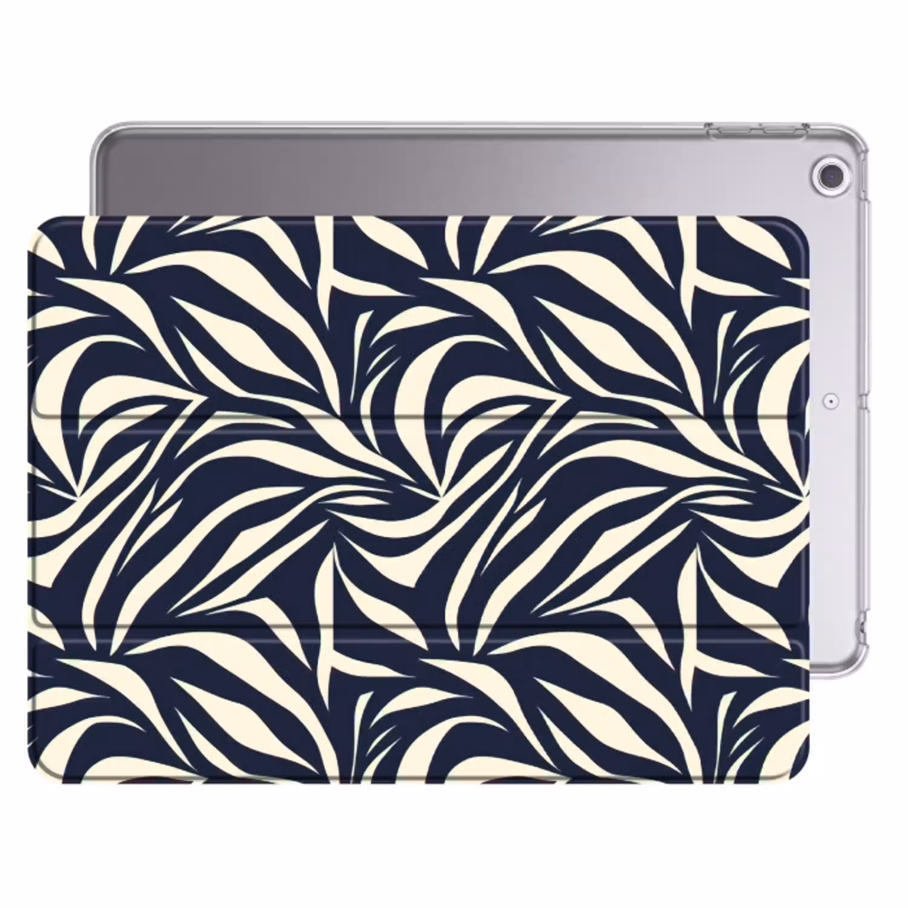 Bladvormen - Blauw - Patroon - Wit Apple iPad 2017 middel 1172 -threedimensional_3d_global