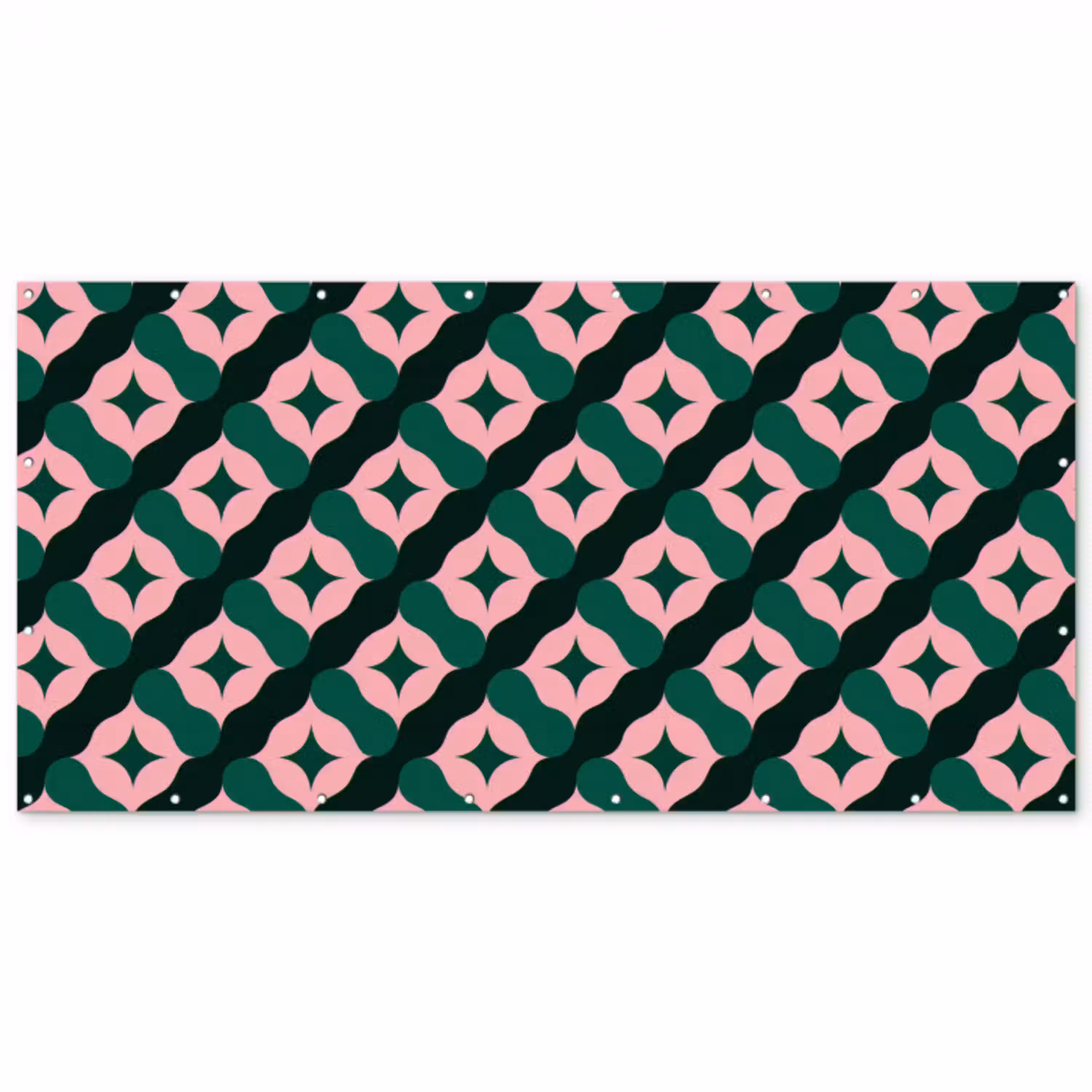 Groen - Roze - Retro - Sterren Balkonbeschermer Duitsland klein 596 -zz_3d