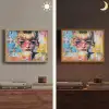 Zonnebril - Vrouw - Kleurrijk - Verfspetters Light Box met batterij (Wandlamp) middel -sfeer3