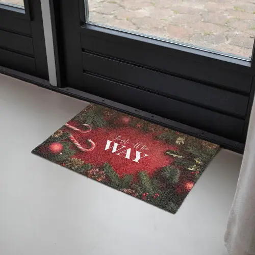 Kerst - Quote - Rood - Kerstballen Deurmat klein -sfeer2