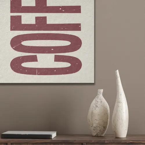 Koffie -Japandi - Rood - Vintage PET vilt klein -sfeer6_closeup