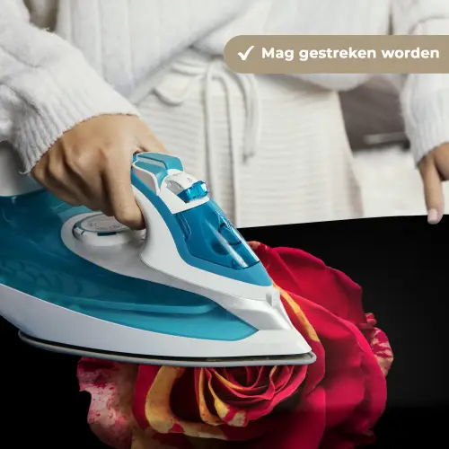 Bloem - Roos - Rood - Zwart Wandkleed katoen klein -sfeer9