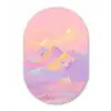 Bergtoppen - Wolken - Dromerig Wandcirkel Ovaal Glas middel -3d
