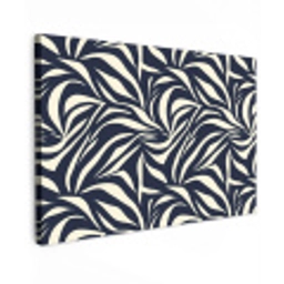 Bladvormen - Blauw - Patroon - Wit canvas 2cm klein 34 -z3d