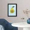 Avocado - Illustratie - Groene - Vrucht fotolijst zwart zonder passe partout klein -sfeer4