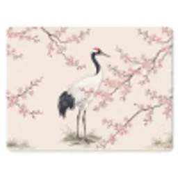 Aziatisch - Kraanvogel - Beige muismat rubber klein -3d