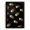 Macarons - Patroon - Goud - Zwart fotolijst zwart zonder passe partout klein -3d