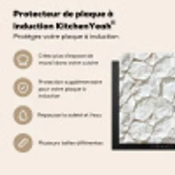 Structuur - Rots - Wit Inductie beschermer vinyl 3mm middel 274 -usfeer2_FR