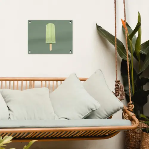 Groen - Waterijsje - Stokje - Illustratie tuinposter los doek klein -sfeer7