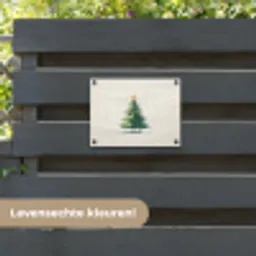 Kerstboom - Illustratie - Ster - Sneeuw tuinposter los doek klein -sfeer3