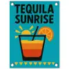 Illustratie - Tequila - Glas - Blauw tuinposter los doek klein -3d
