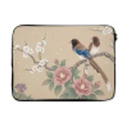 Bloemen - Vogels - Bloemen laptophoes neopreen klein -3d