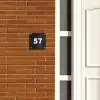Zwarte tegels - Traditioneel Naambord Vierkant klein -sfeer3-XS
