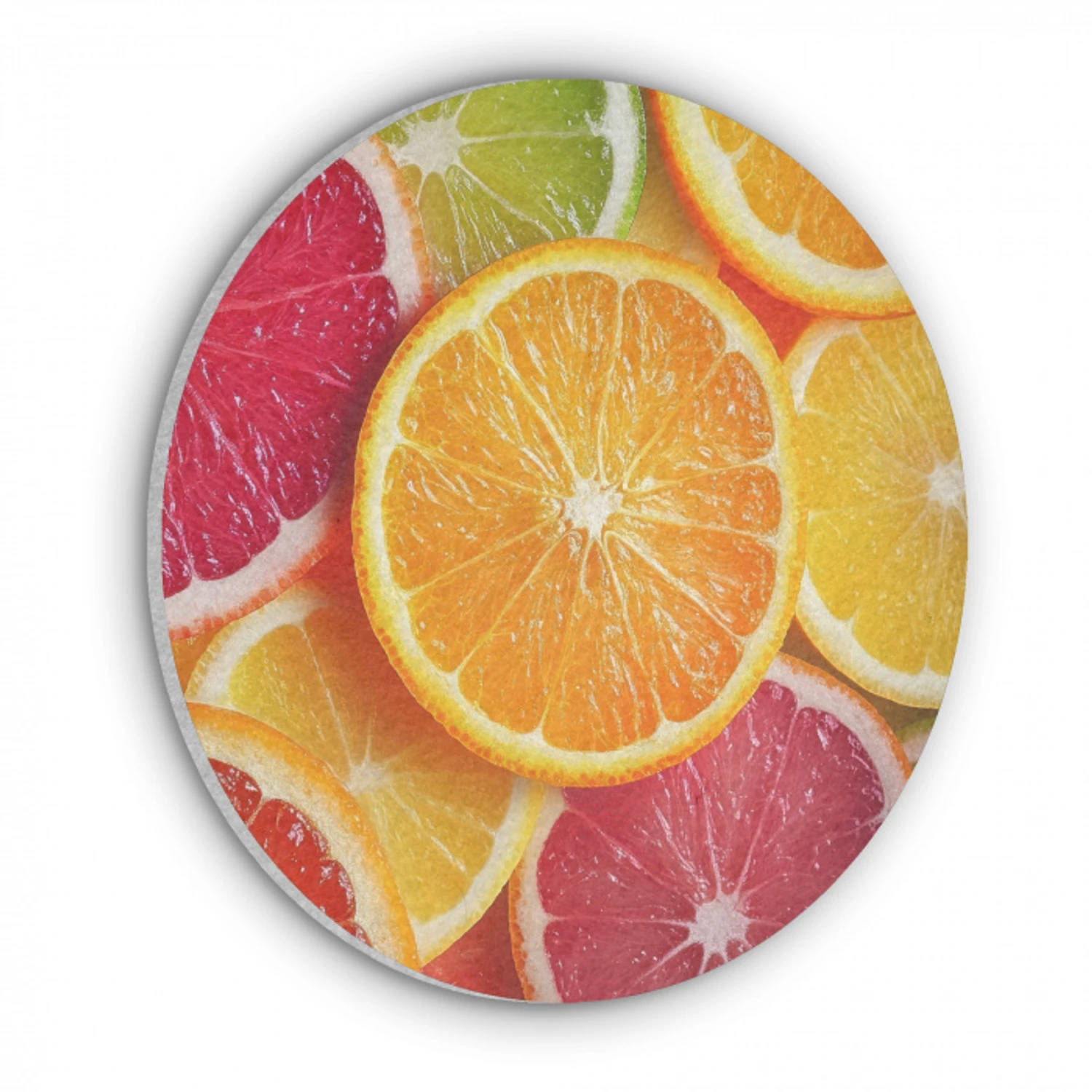 Fruit - Kleurrijk - Close up Akoestische PET Vilt - Rond klein -3d