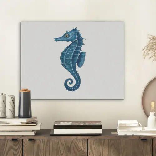 Zeepaardje - Staart - Blauw PET vilt klein -sfeer1