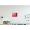Sierlijk - Bloem - Roze - Glazen textielposter latten blank klein -kinderkamer
