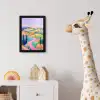Landschap - Paars - Pastel - Huizen fotolijst zwart zonder passe partout klein -usfeer4_kinderkamer