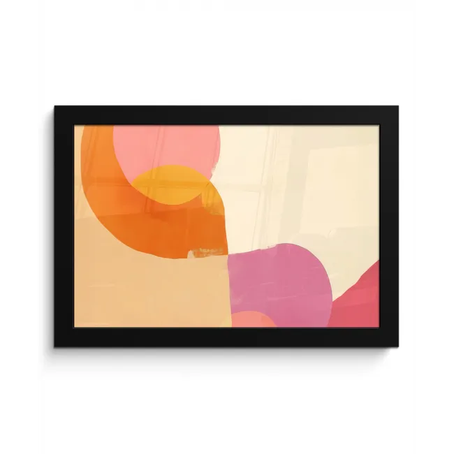 Vormen - Abstract - Kleurrijk fotolijst zwart zonder passe partout klein -3d