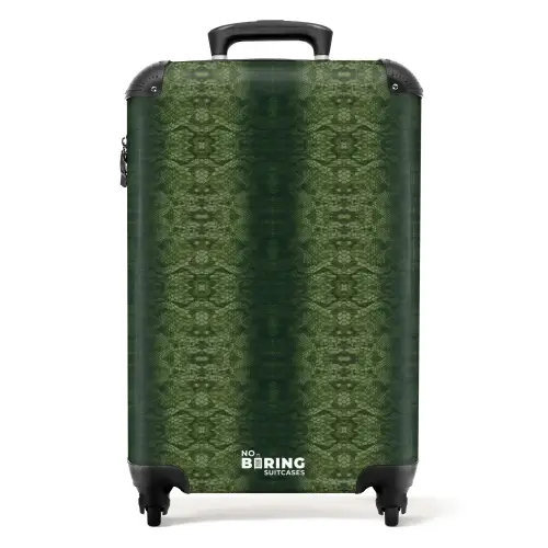 Groen slangenhuid met symmetrische schubstructuur NBS - Handbagage koffer - Volwassenen Unisex middel -productfoto_recht
