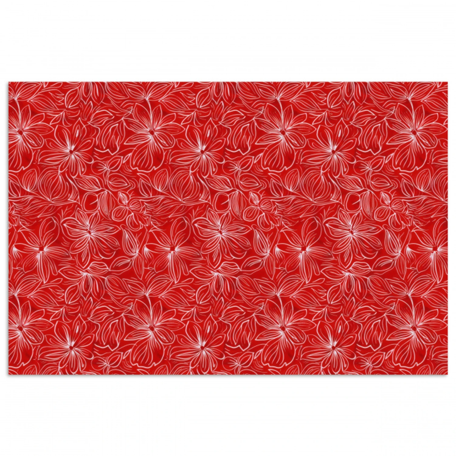 Bloemen - Patroon - Rood poster papier klein 62 -3d