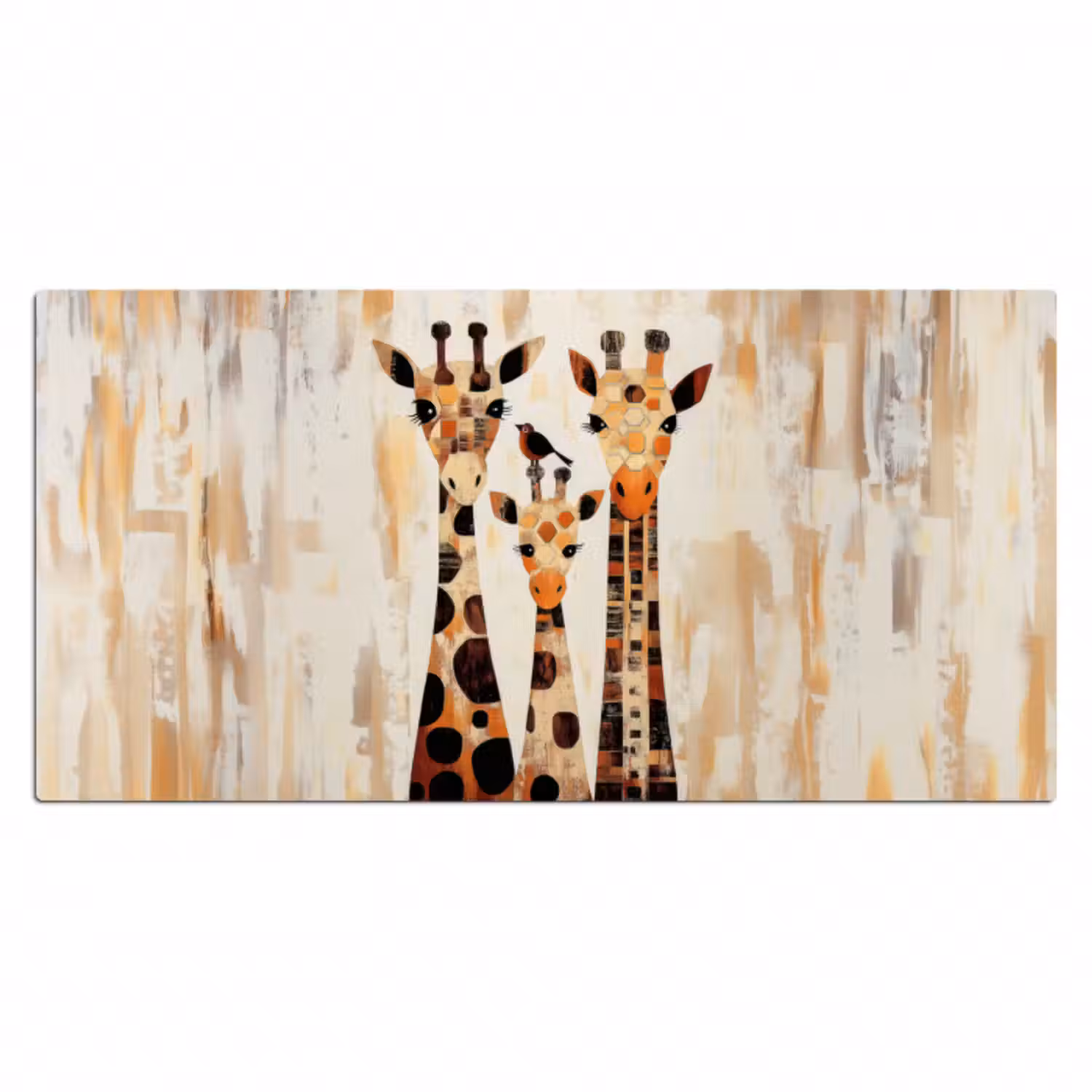 Schreibtischunterlage - Giraffen - Cartoon - Creme