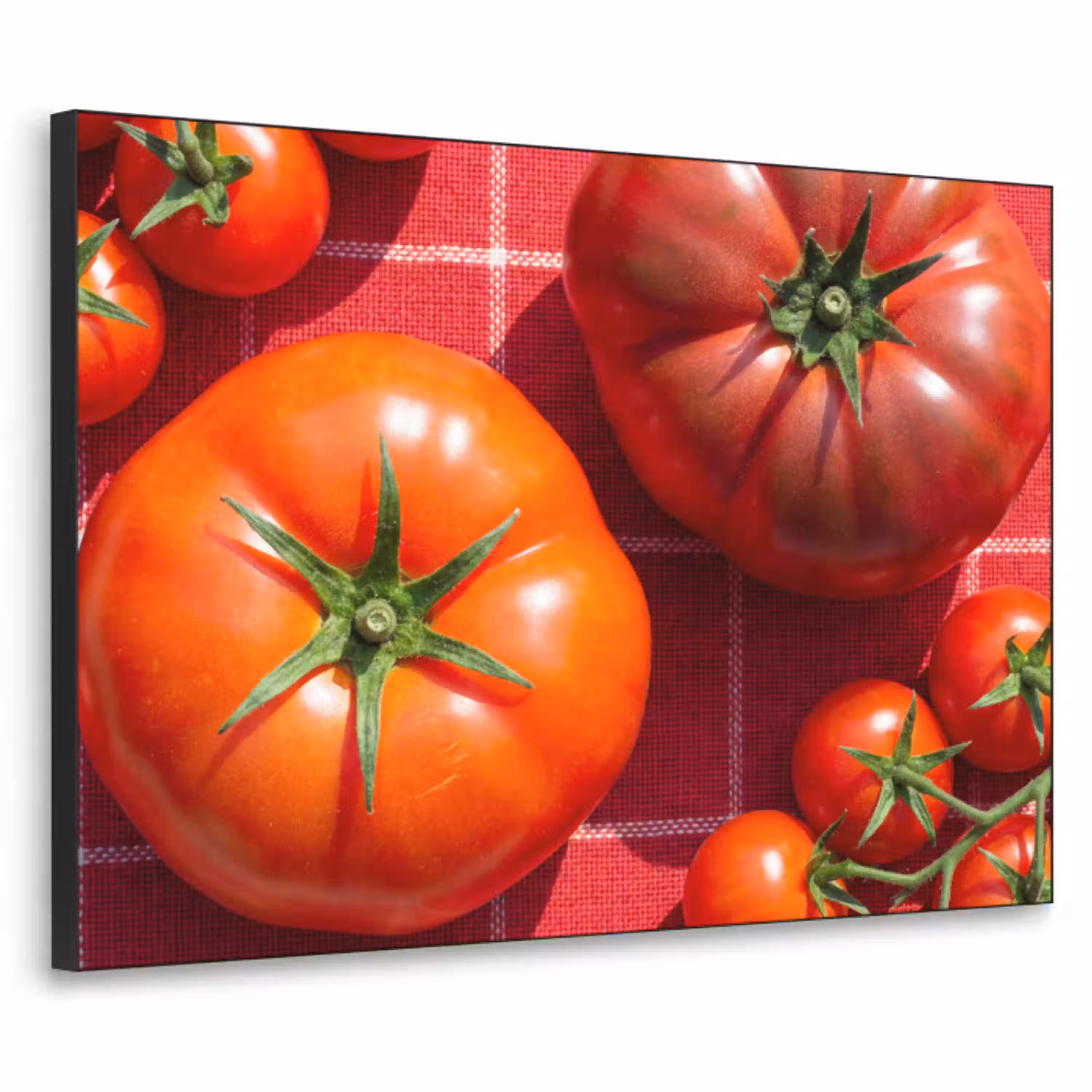 Tomaat - Rood - Eten Textielframe zwart klein -3d
