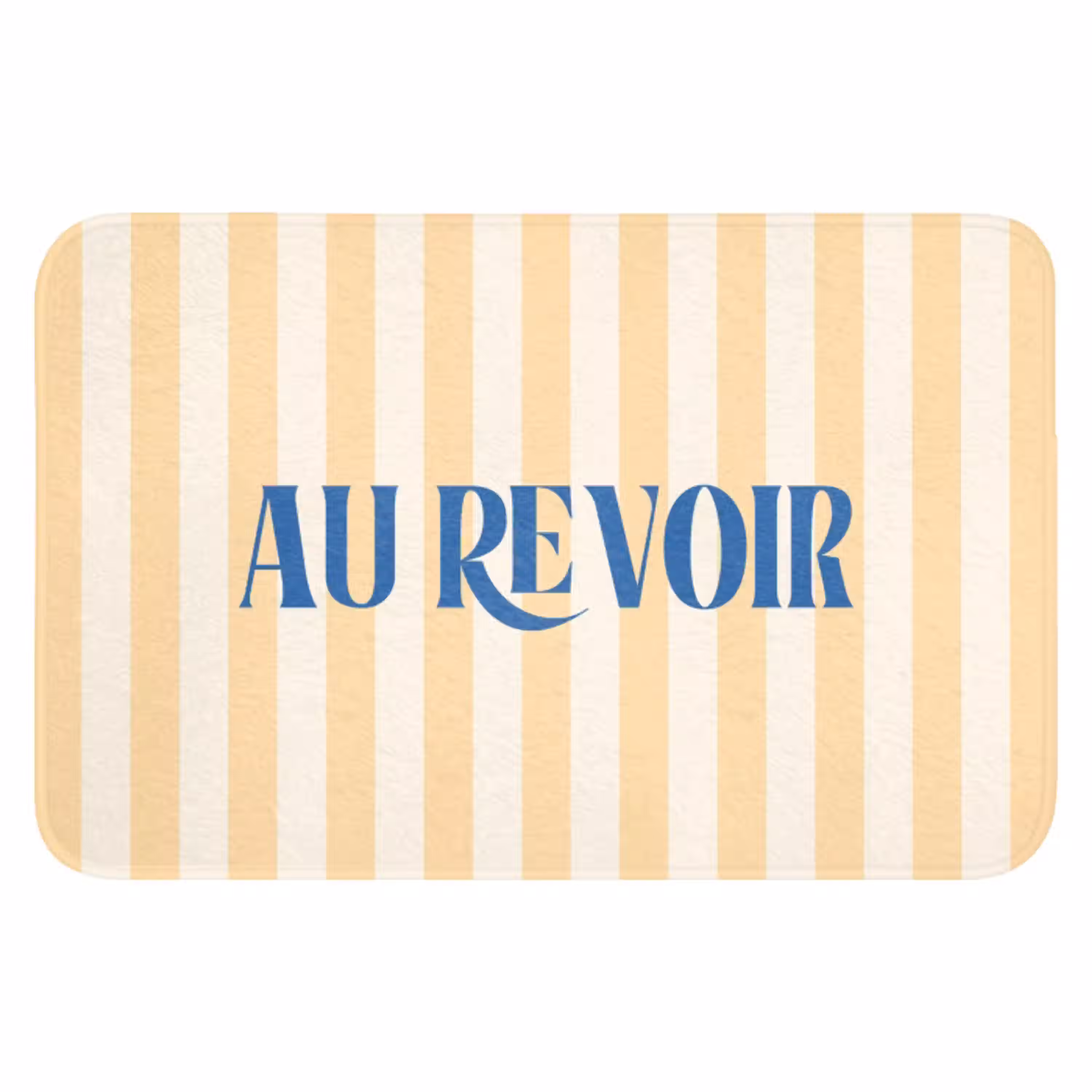 Alt: Blauw - Geel - Strepen - Au revoir WCmat klein -3d