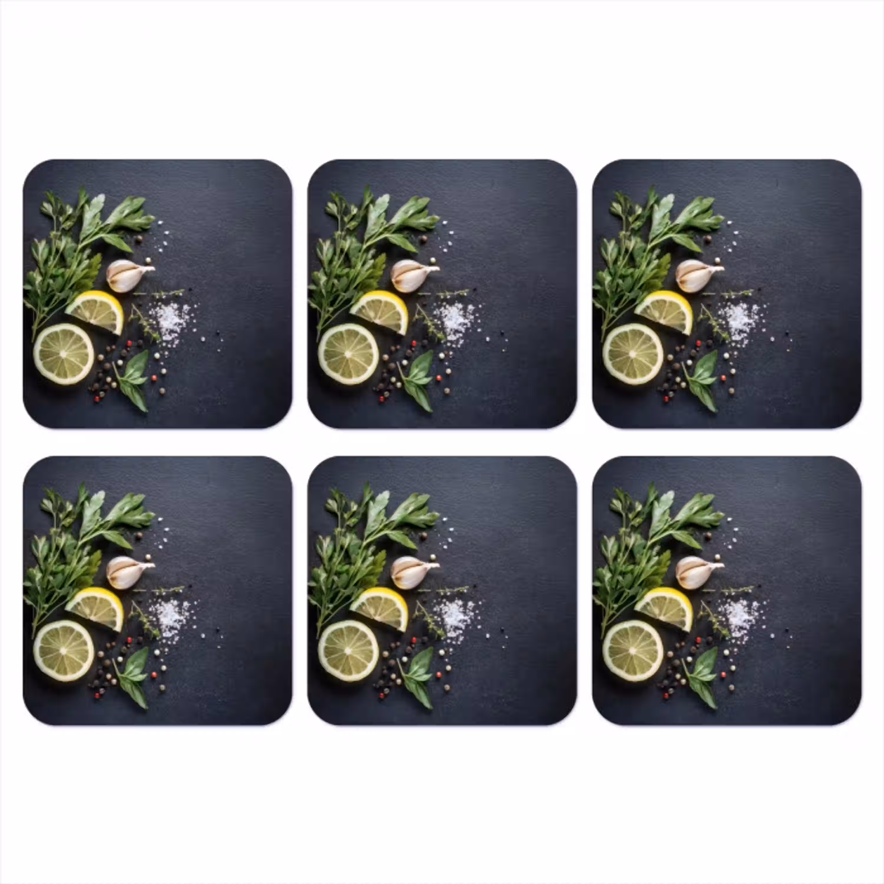 Verse ingrediënten - Compositie - Artistiek onderzetter kurk middel -3d