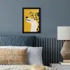 Cheetah - Illustratie - Geel fotolijst zwart zonder passe partout klein -sfeer3