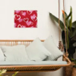 Patroon - Hartjes - Roze - Valentijn tuinposter los doek klein -sfeer7
