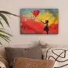 Banksy - Kunst - Graffiti - Meisje - Street art canvas 2cm klein -sfeer1
