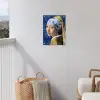 Meisje met de parel - Delfts blauw - Vermeer - Bloemen - Schilderij - Oude meesters tuinposter los doek klein -sfeer8