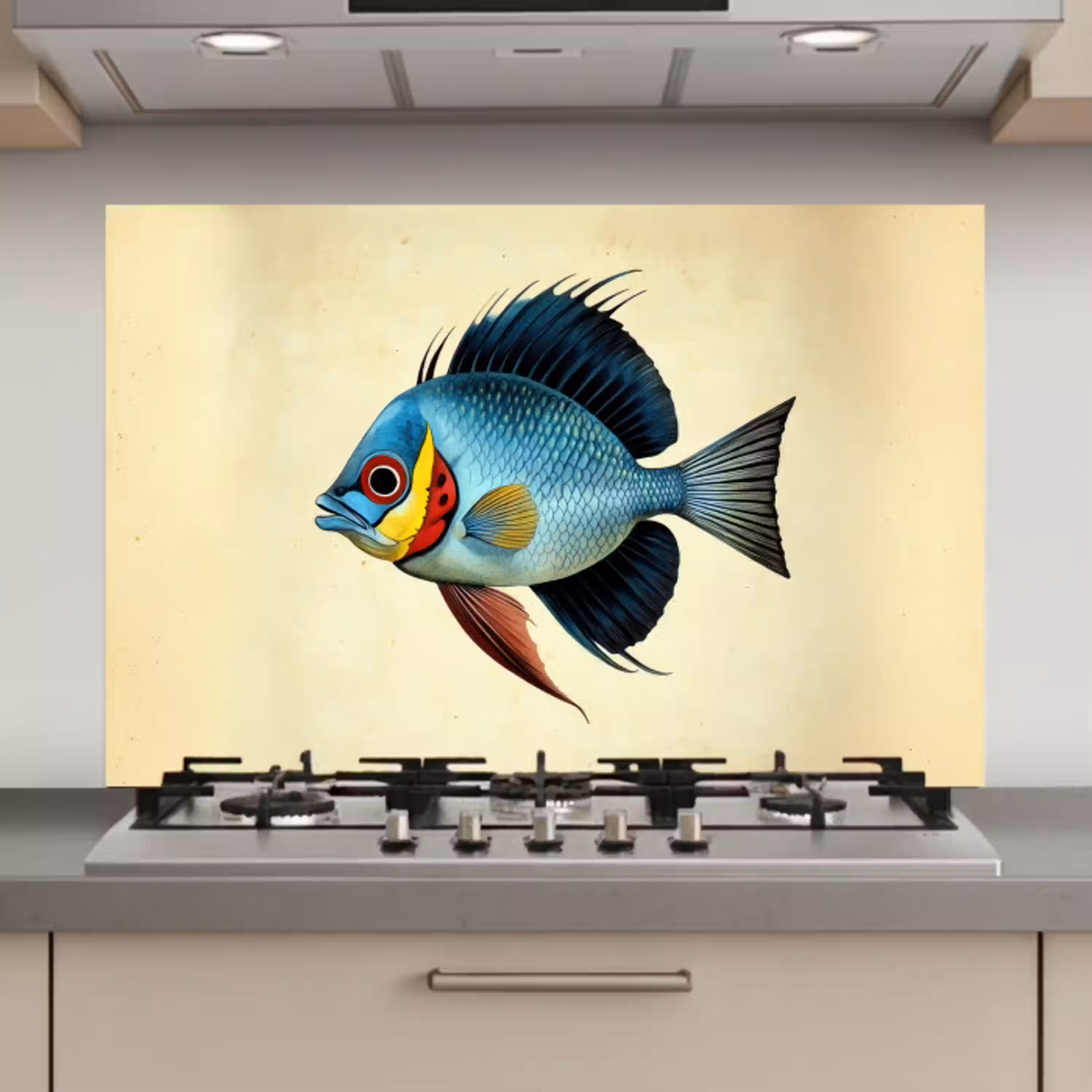 Blauw - Kieuwen - Vis - Illustratie keuken achterwand spatscherm klein -3d_website