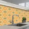 Mandala - Boho - Bloemen - Oranje - Patroon keuken achterwand 2 middel 871 -3d_schuin