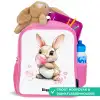 Bruin konijntje met roze bellen Kinderrugzak - Roze middel -inhoud_NL